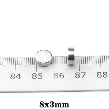 20~500PCS 8x3 mm pământuri Rare Magneți puternici Diametru 8x3mm Mici, Rotunde Magnet disc 8mm x 3mm Permanent Magneți din Neodim 8*3 mm