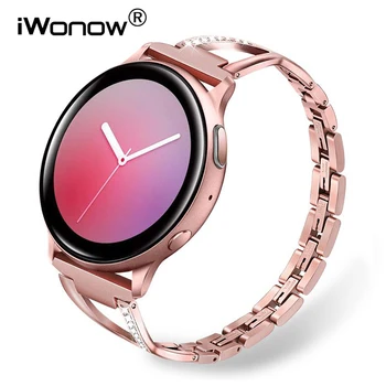 Aur roz Oțel Inoxidabil & Diamant Watchband pentru Samsung Galaxy Watch Active2 / Ceas 5 4 40mm 44mm Femei Trupa Activ 2 Curea