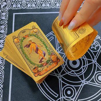 Cardul Înapoi Apollo Folie de Aur de Tarot frige PVC rezistent la apa rezistent la Uzura Tabla de Joc Solitaire Divinație Set Cadou de Lux