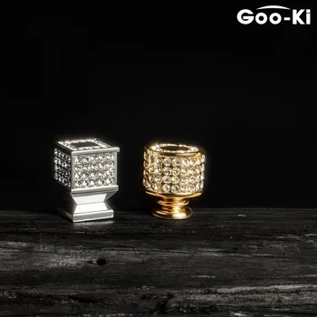 Goo-Ki Moderne de Cristal Butoane Patrat Crom Lucios Manere de Diamant în formă de Butoane Rotunde Dulap de Bucatarie Mobilier Ocupa de Hardware