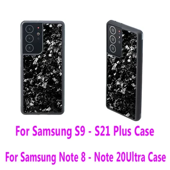 Anti-alunecare de Acoperire Caz Real False din Fibra de Carbon pentru Samsung Galaxy S21/S21Plus/S21Ultra/S20/S20Plus/S9/S10/Note9/Note20 Moale TPU