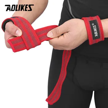 AOLIKES 1 Pereche de Silicon Ajustabil Anti-derapare de Fitness Gantera de Formare Bumbac Greutate de Ridicare Bretele Încheietura mâinii Suport Curea Bretele