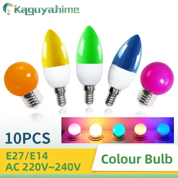 K-RU 10BUC mai Noi de Colorat E27 E14 3W 220V Rosu Albastru Verde Galben, Alb Cald, RGB Blubs de Economisire a Energiei LED Glob de Lampă