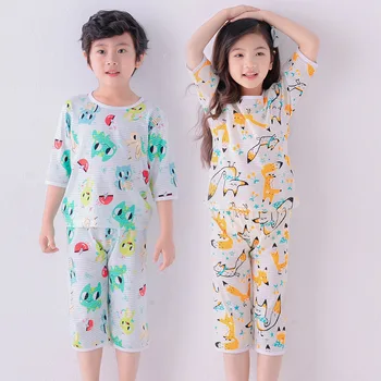 Adolescenti Pijamale Jumătate maneca Bumbac, Pijamale, Haine pentru Copii Seturi de Desene animate baietel Pijamale Pijama Drăguț Pentru Fete 4 6 8 10 12 Ani