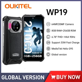 Oukitel WP19 Rugged Smartphone cu Baterie Mare 21000mah Telefon Mobil 64m aparat de Fotografiat Telefoane Inteligente, Telefoane mobile Deblocat Viziune de Noapte