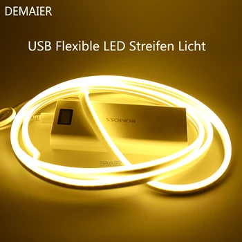 USB benzi cu led-uri lampă neon flexibil seil rohr wasserdicht dekoration WS2812B Inteligent 5050 RGB LED Individuai Adresa de TELEVIZIUNE Hintergrun