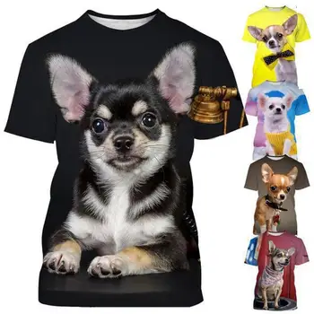 Noua Moda de Vara Animale Câine Chihuahua 3d Imprimate T-shirt Barbati Femei Copii Stradă Topuri Casual Usor Respirabil