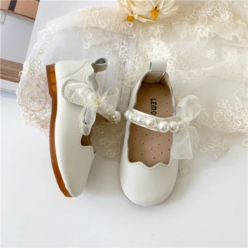 Nouă Fete Singure Printesa Pantofi Perla de mică adâncime pentru Copii Plat Copil Copii Bowknot Pantofi 2022 Primavara Toamna Petrecere de Nunta Cadou