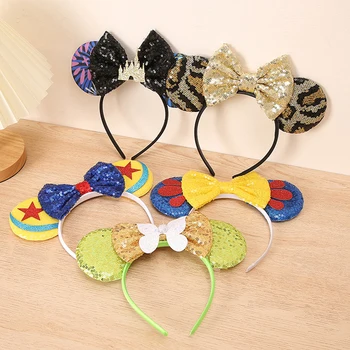 Disney Mickey Minnie Ureche Benzi Castelul Butterfly Bow Paiete Decor Pălării Copii Adulti Cosplay Accesorii Cadou