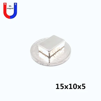 10/30/500pcs 15x10x5 magnet cuboid 15 mm x 10 mm x 5 mm foarte puternic de pământuri rare NdFeB 15*10*5 magnet neodim cub foaie permanent