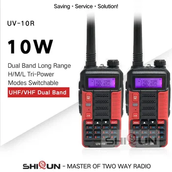 2 BUC 1 BUC Ham Radio Baofeng UV-10R Profesionale Walkie Talkie 10 M de Mare Putere 10W Dual Band UHF VHF 2 mod de Radiouri CB UV10R UV-5R