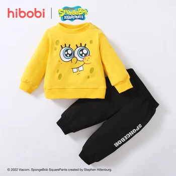 SpongeBob SquarePants × hibobi Pulover & Scrisoarea Imprimate Pantaloni Casual Pantaloni Copilul Îmbrăcăminte Costum de Băiat Set