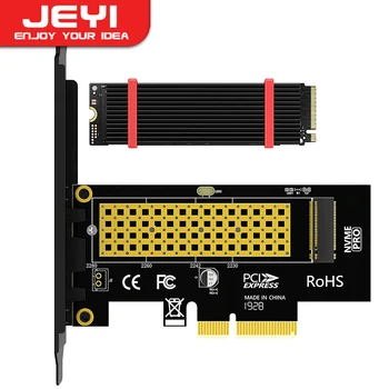 JEYI M. 2 PCIe să NVMe Adaptor cu Radiator de Aluminiu, 64Gbps PCIe4.0 X4 Gen4 NVMe M. 2 Card de Expansiune, 2230/2242/2260/2280 M-key