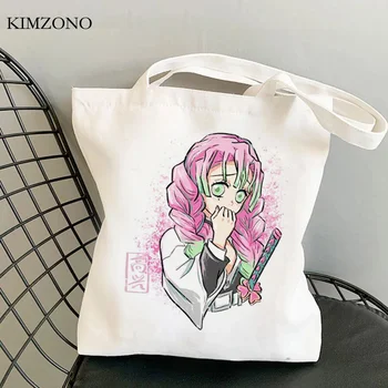 Demon Slayer Kimetsu Nu Yaiba geantă de cumpărături tote bolsas de tela cumparator sac de iută bolsa sac de panza reciclaje sacola shoping personalizate