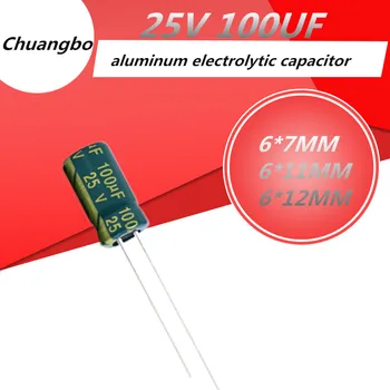 20buc 25V 100UF 6*7 6*11 6*12MM Higt calitate din Aluminiu electrolitic condensator de 100UF 25V 6*11MM
