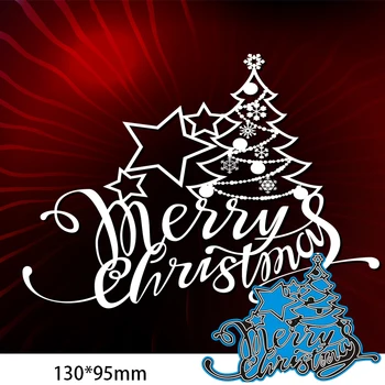 13*9,5 cm Merry Christmas Tree Tăiere de Metal Moare Șabloane pentru DIY Album Album Foto Carte de Hârtie Decorative Ambarcațiunile de Relief