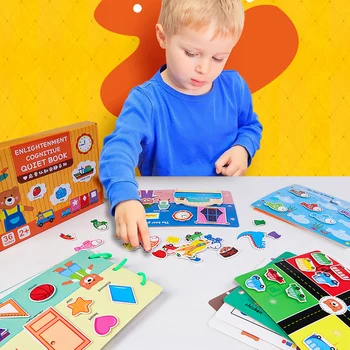 17 Teme 3D Copilul Ocupat Carte Montessori Bord Ocupat Jucarii pentru Copii de Învățare Timpurie Cognitive Meci de Viață de Bază Mâna pe Jucărie Nouă