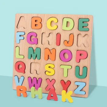 Copii 3D Lemn Alfabet Puzzle Număr Bord Copilul Scrisoare Digital Geometrice Montessori Învățarea Timpurie Jucarii Educative Pentru copii