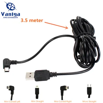 Masina de Încărcare Curbat mini / micro Cablu USB pentru Auto DVR Camera Video Recorder / GPS / PAD / Mobile, lungime Cablu 3.5 m ( 11.48 ft )