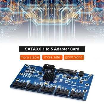 SATA Card de Expansiune de la 1 la 5 Port SATA3.0 Controller Card de Placa de baza 6Gbps Multiplicator de Port SATA Riser Card Adaptor pentru HDD