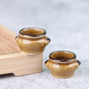 1:12 Casă De Păpuși În Miniatură Ustensile De Bucătărie Vase De Gătit Din Ceramică Oală Castron Cu Tacamuri De Legume Supa De Vas De Vas De Bucătărie De Jucărie