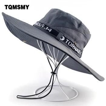 TQMSMY Camuflaj pălărie bărbați în aer liber, Pescuit capac Margine Largă Anti-UV, capace pentru femei pălării de soare Vara iute uscat plasă pălărie gorro os