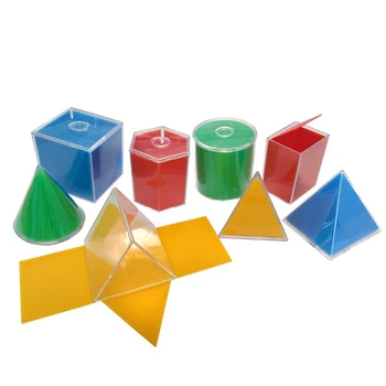 8Pcs Multi-Culoare Detasabila Geometrice Solide Copii Matematica Devreme Jucărie de Învățământ