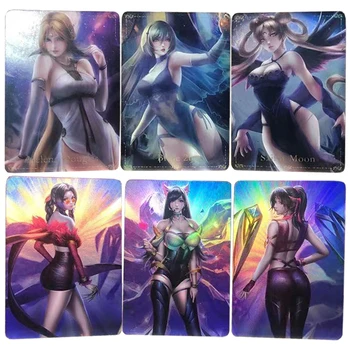 3Pcs/set Final Fantasy VII Refracție flash card ACG sexy kawaii Aerith Tifa fata Anime Joc de colectare de Colectare Carduri