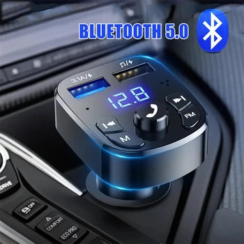 Auto Bluetooth Hands-free-compaitable 5.0 Transmițător FM Car Kit MP3 Modulator Player Handsfree Receptor Audio 2 USB Încărcător Rapid
