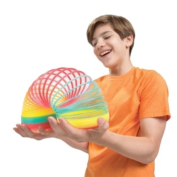 Curcubeu de Primăvară Bobina Cerc Jucarii Jocuri Anti-stres Inel Magic de Jucării Magice Pliante din Plastic de Copil Amuzant Cadou Creativ pentru Copii