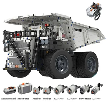 RC Minier dumper T284 Inginerie Vehicul Blocuri Caramizi Seturi Clasic cu Motor Electric Model pentru Copii Jucarii Pentru Copii