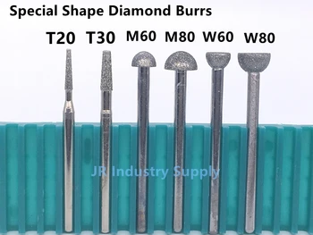 Jrealmer Special Dimensiunea de Diamant de slefuire pic Dremel Burr Instrument Rotativ Cap de Măcinare Gravura Gravura instrumente Abrazive