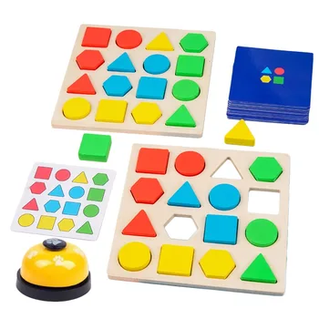2022 Copiii Montessori Amuzant Puzzle Din Lemn Blocuri De Jocuri De Luptă Formă Geometrică Cognitive Jucarii