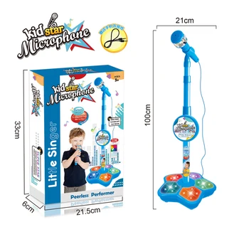 3Colors Muzica Microfon Detașabil de Joacă pentru Copii, Simulare LED Reglabil de Karaoke pentru Copii Cântând Cântec de Jucărie Conecta Cu Telefonul