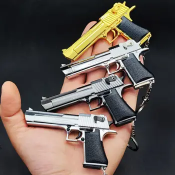 1:3 Desert Eagle Metal Pistol de Model placat cu Aur Breloc Pistol Glock Pandantiv Detasabila Mini Pistol de Jucărie Pentru Copii Adulti Cadou