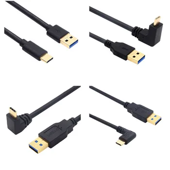 Tip C cot la USB3.0 masculin direct prin cablu de date de 90 de grade unghi drept 10G de încărcare cablu de date 0,25 m 0,5 m 1,5 m, 1m Pentru Încărcător
