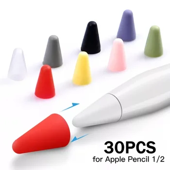 30Pcs Silicon Peniță Acoperă Pentru Apple Creion 1 2 Sfat Caz Acoperire Maneca Creion Pentru iPad 1, 2 Stylus Pen Peniță Cazuri de Protecție