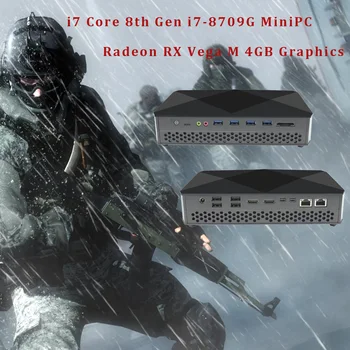 AMD Radeon RX Vega M 4GB Graficul Mini PC i7-8709G 2*HDMI+2*mini dp 2.4 G+5G+Bluetooth 2*LAN Server PC workstation Freeshipping pc