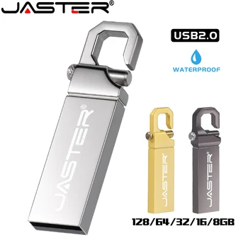 JASTER Pen drive 64GB 32GB Black Metal USB 2.0 flash drive Gratuit logo-ul personalizat Memory stick 16GB cadou de Afaceri U disk Pentru Laptop