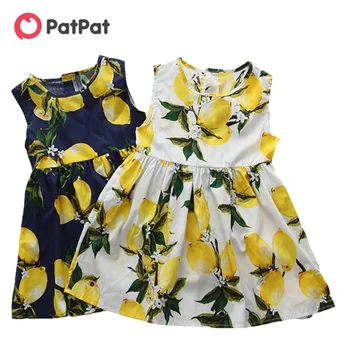 PatPat New Sosire de Vară pentru Copii Fete Rochii de Lamaie rochie de imprimare Genunchi - Lungime de Îmbrăcăminte pentru Copii