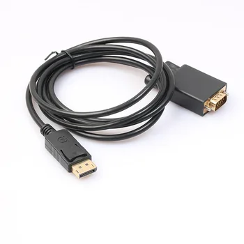 1buc Thunderbolt DP to VGA Converter Negru Nou 1,8 M 6ft D-SUB Cablu Adaptor HDTV Conectori Displayport Cablu