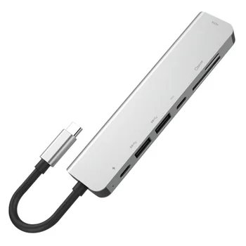 7 în 1 USB 3.0 Hub Pentru Laptop Adaptor PC PD Charge Dock Station RJ45 HDMI Compatibil TF/SD Card Macbook Tip C Splitter