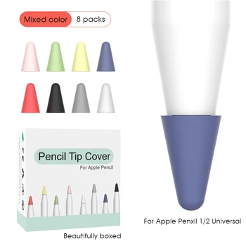 8Pcs/Set Stilou Penita Caz pentru Apple Pencil 1 2 Tablete Stylus Touch din Silicon Moale Cazuri de Protecție pentru Apple Sfat Creion Touch Cover