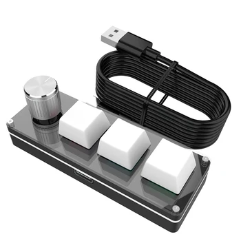 RGB 3 Chei Personalizate de Programare Macro Tastatură Mecanică Butonul de Volum Hot Swap Tastatura Personalizate Copy Paste Mini Tastatură de Gaming