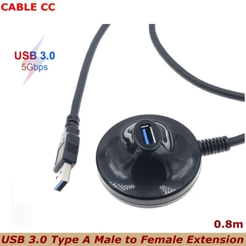 Noi 5Gbps de Mare Viteză Desktop USB 3.0 de Tip Masculin la Feminin Extensia de Date Cablu de Încărcare cu Stand de Bază Ecranat 80cm