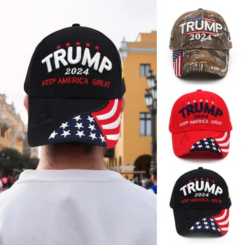 Trump 2024 Pălărie Păstrați America Pălărie Mare Camo Brodate Trump Sport Capac Tricotate Pălărie Pentru Ciclism, Tenis, Baseball Trump Pălărie