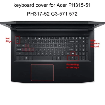 Clar Keyboard Huse pentru Acer Predator Helios 300 PH317 52 PH315 51 G3 571 572 TPU tastaturi capacul protector de film dovada de Praf