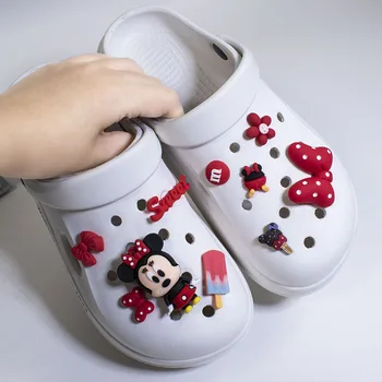 Drăguț 3D Minnie Pantofi Cataramă pentru Croc Farmecele pentru crocs pantof Accesorii femei Sandale Saboti Pantofi de Decorare Fete Petrecere Cadou