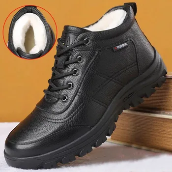 2022 Bumbac Barbati Pantofi de Iarnă de Catifea Îngroșat de Izolare Termică Cizme de Zapada de Afaceri din Piele, Pantofi, Moda Casual Pantofi pentru Bărbați