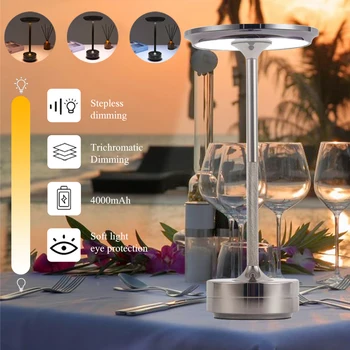 Nordic Lampa LED USB Simplu Tabel de Lumină Reîncărcabilă Atinge Patul Atmosfera Retro Lumina de Noapte Pentru Bar de Cafea Decor Dormitor